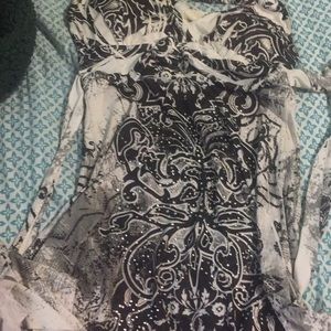 Black and white printed dress